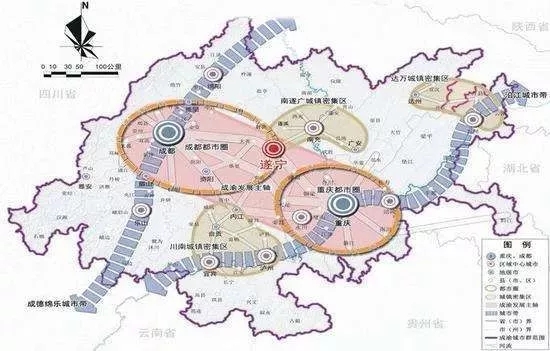 遂寧市位於四川盆地中央