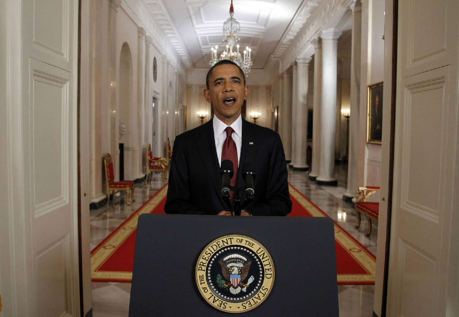 美國總統巴拉克·歐巴馬宣布行動戰果