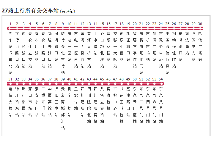 德陽公交27路 德陽公交27路