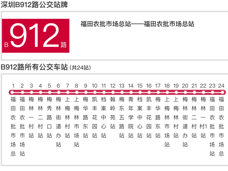 深圳公交B912路 深圳公交B912路
