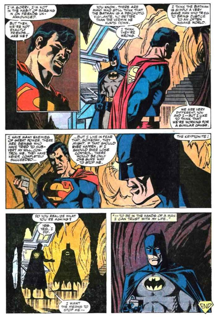 超人將氪石戒指交給蝙蝠俠