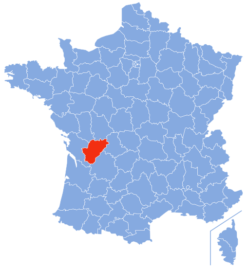 夏朗德省在法國的位置