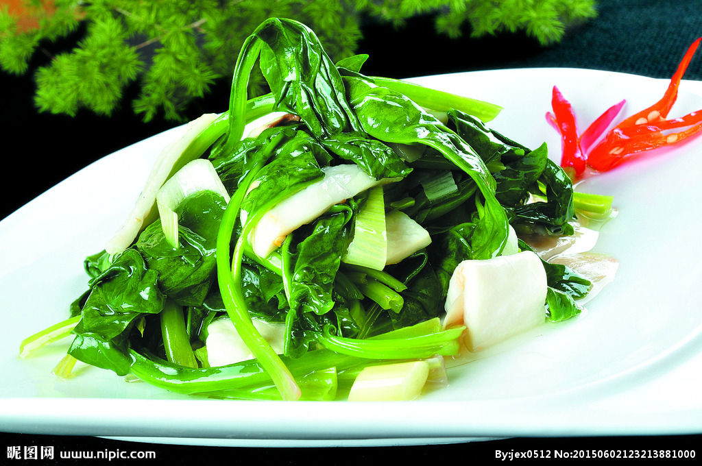 蘑菇炒菠菜