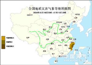 中國地質災害分布圖