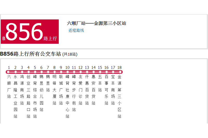 深圳公交B856路 深圳公交B856路