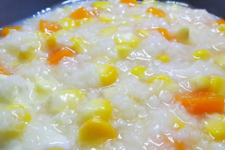 玉米豆腐雞蛋粥