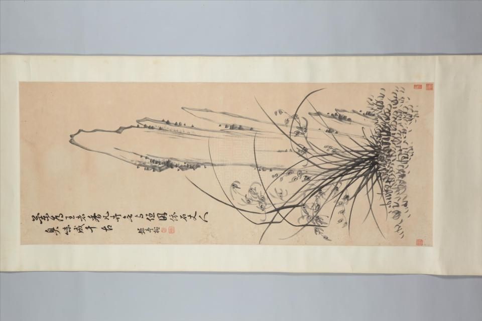 蘭石圖(清代蔣矩創作的紙本畫) 蘭石圖(清代蔣矩創作的紙本畫)