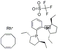 (+)-1,2-雙ó(2S,5S)-二乙基環丁磷烷苯（環辛二烯）三氟甲磺酸銠