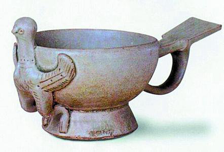 越窯鳥形杯