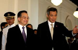 溫家寶總理與新加坡總理李顯龍會談