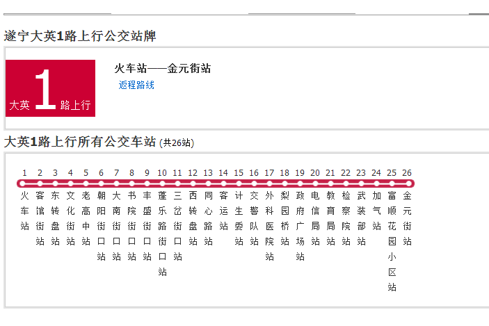 大英公交1路 大英公交1路