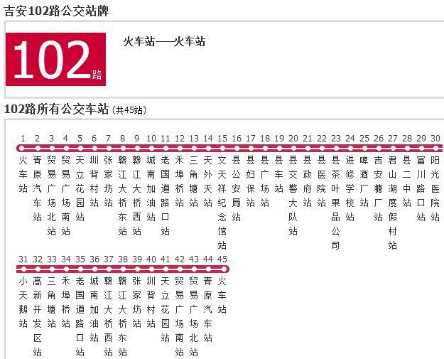 吉安公交102路 吉安公交102路
