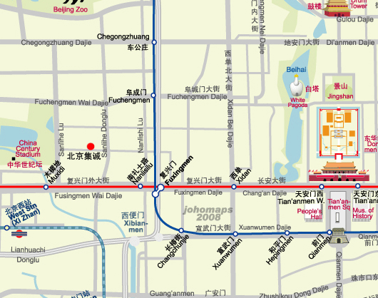 北京集誠公司地圖（紅點處）