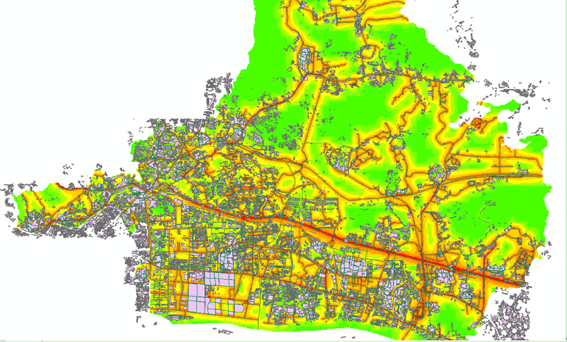 廣州天河區交通噪聲地圖