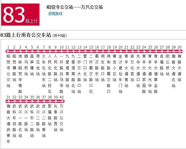 成都公交83路 成都公交83路