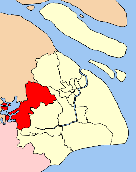 青浦在上海市的位置圖區