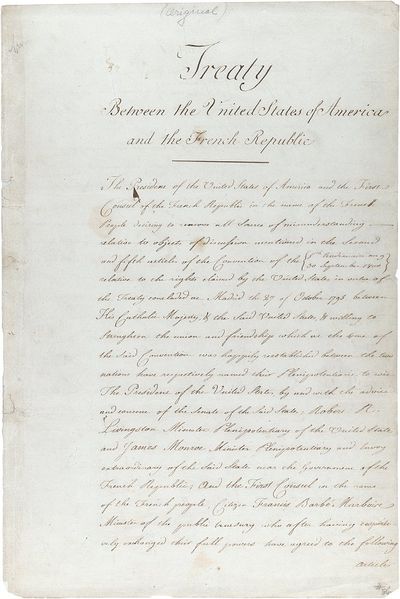 《路易西安納購地條約》正本