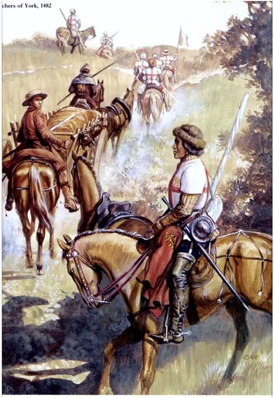 騎馬長弓手與大批騎兵一起構成了英軍主力的一半以上