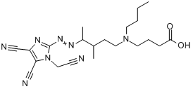 4-[丁基[4-[[4,5-二氰基-1-（氰基甲基）-1H-咪唑-2-基]偶氮]-3-甲基戊基]氨基]丁酸乙酯
