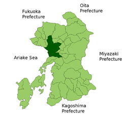 熊本市在日本熊本縣的位置