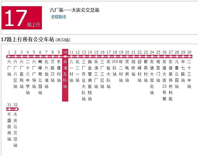 大慶公交17路 大慶公交17路