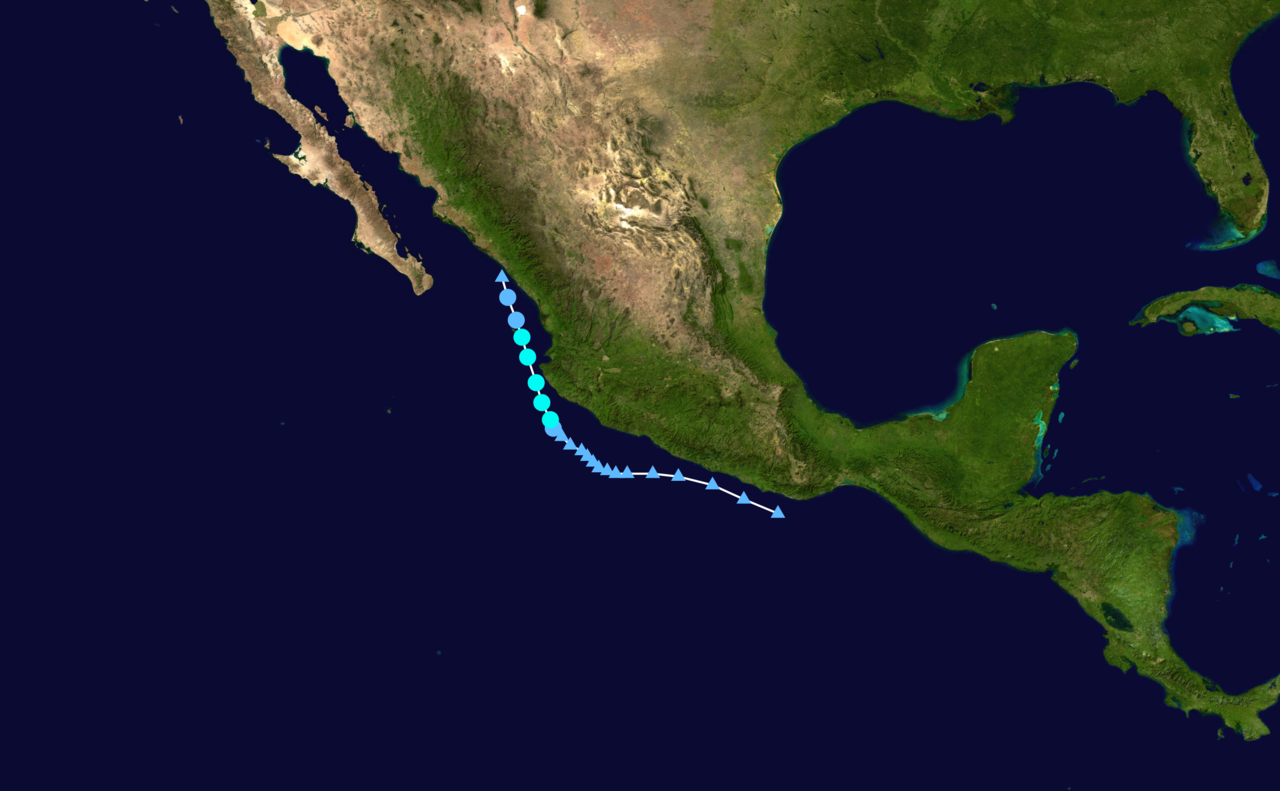 熱帶風暴皮拉爾 路徑圖