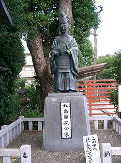北畠顯家銅像 攝於大阪市的阿部野神社境內