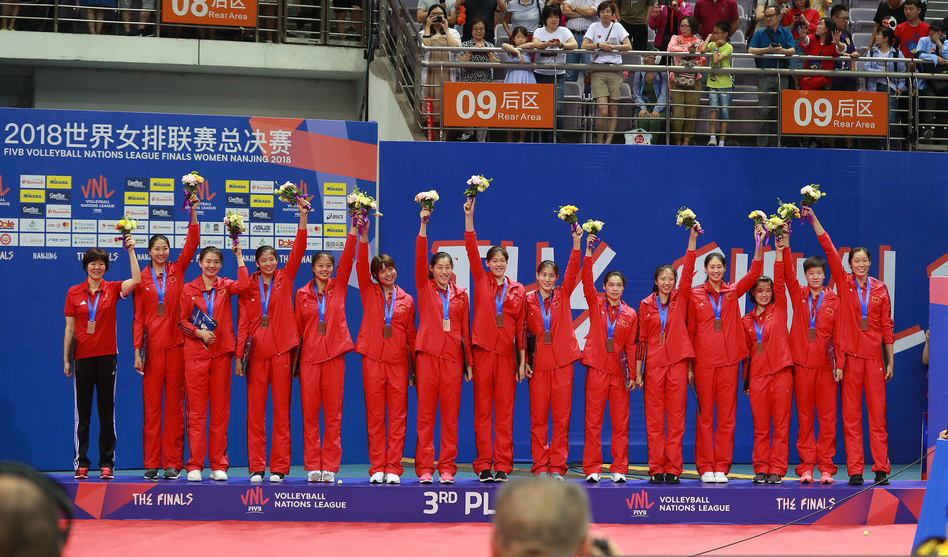 中國女排戰勝巴西獲得季軍