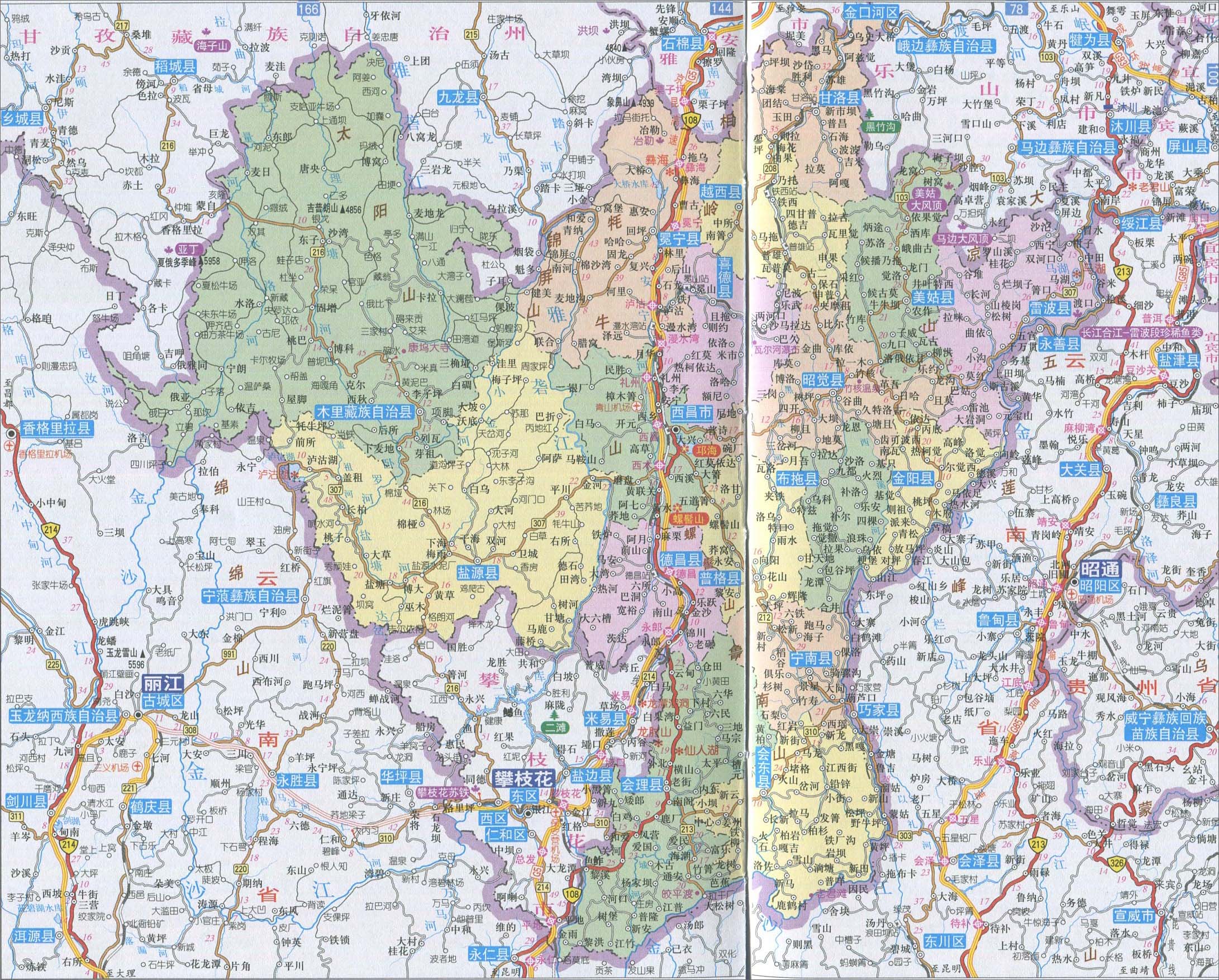 涼山彝族自治州地圖
