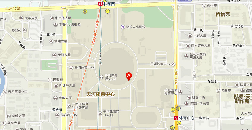 廣州天河體育中心體育場路線圖