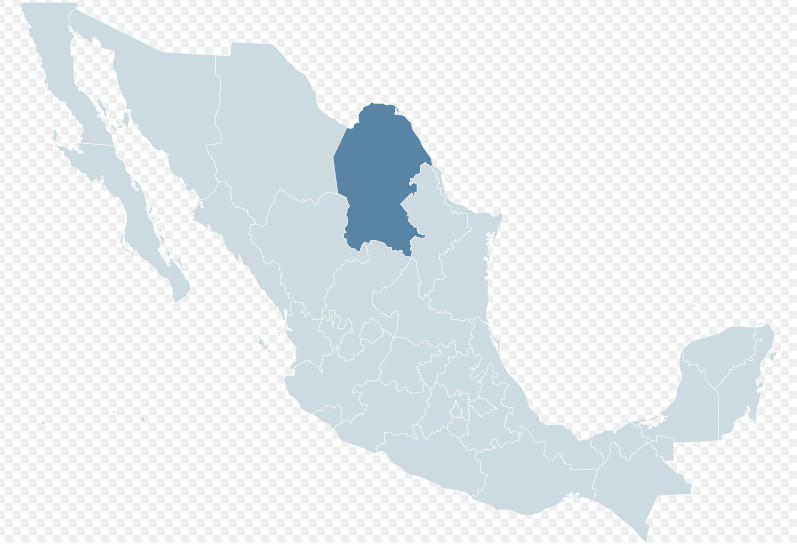 科阿韋拉州在墨西哥的位置