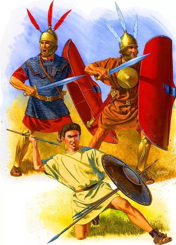 在兩面圍攻中苦戰的羅馬軍團士兵