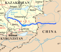 伊犁河位置圖