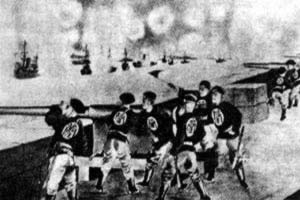 大沽口炮台上的清軍抗擊八國聯軍