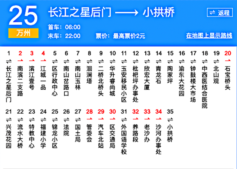 萬州公交25路 萬州公交25路