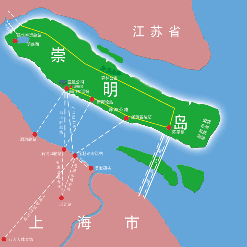 崇明島位置圖