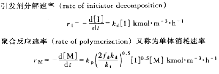 自由基聚合動力學模擬方程