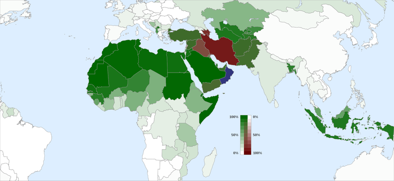 世界各國穆斯林比例圖