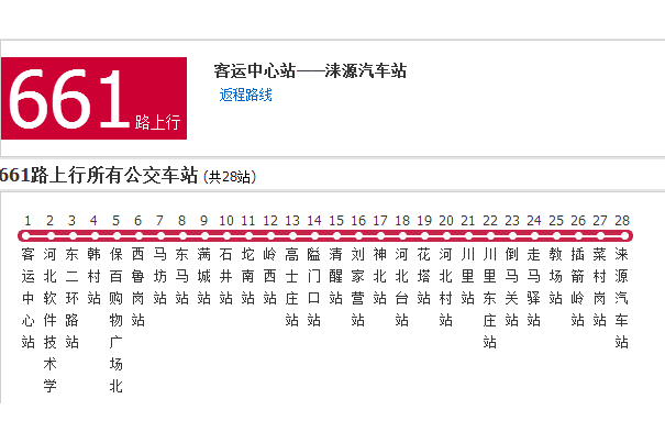保定公交661路 保定公交661路
