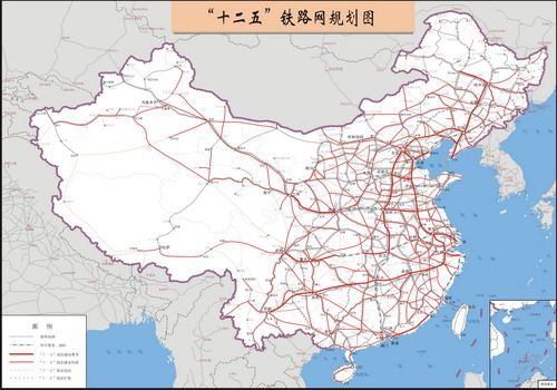 鐵道部公布十二五鐵路網規劃圖