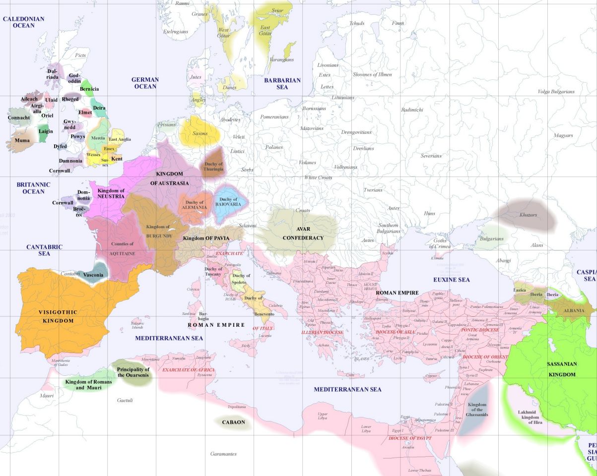 歐洲民族大遷徙初期形勢圖