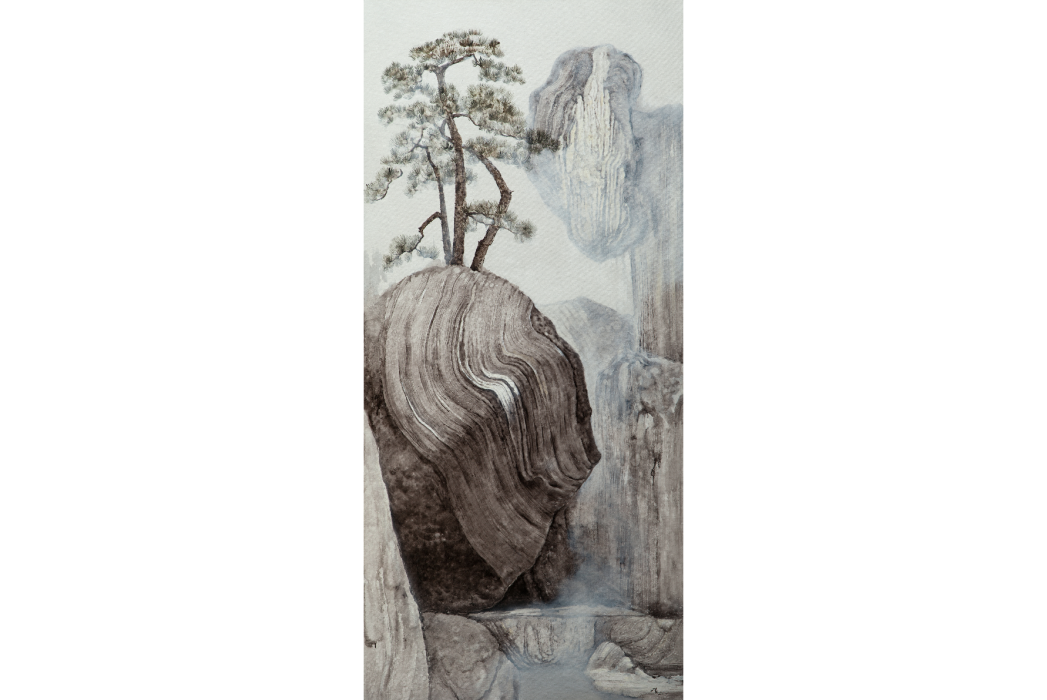 松石圖(侯俊傑布面油畫作品) 松石圖(侯俊傑布面油畫作品)