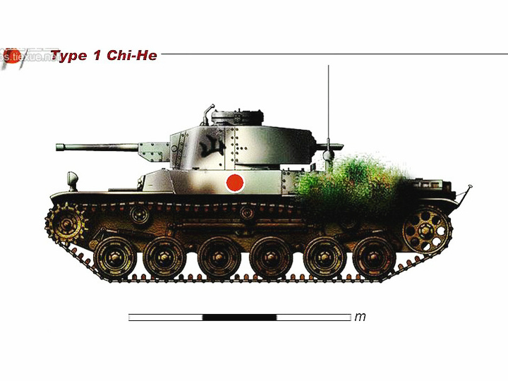 一式中型坦克側視圖