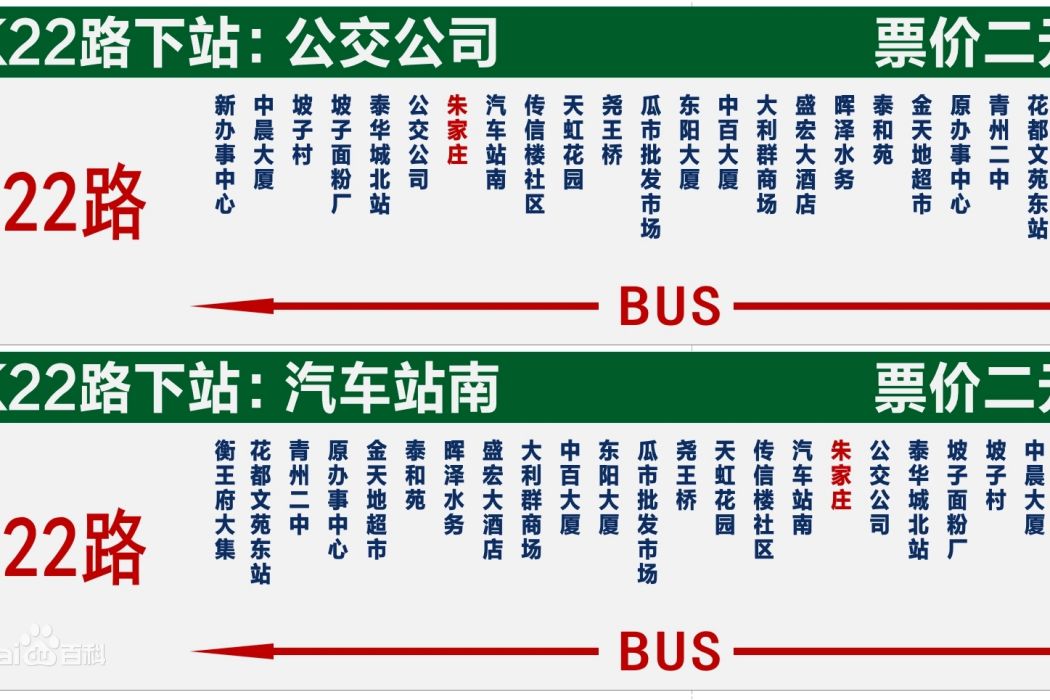 青州公交22路 青州公交22路