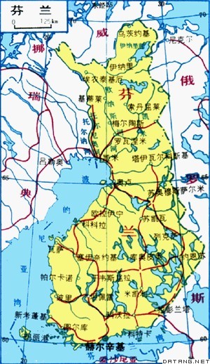 芬蘭地圖中文版