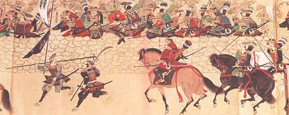 博多的防禦牆。《蒙古襲來絵詞》，1293年