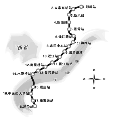 杭州捷運4號線線路圖