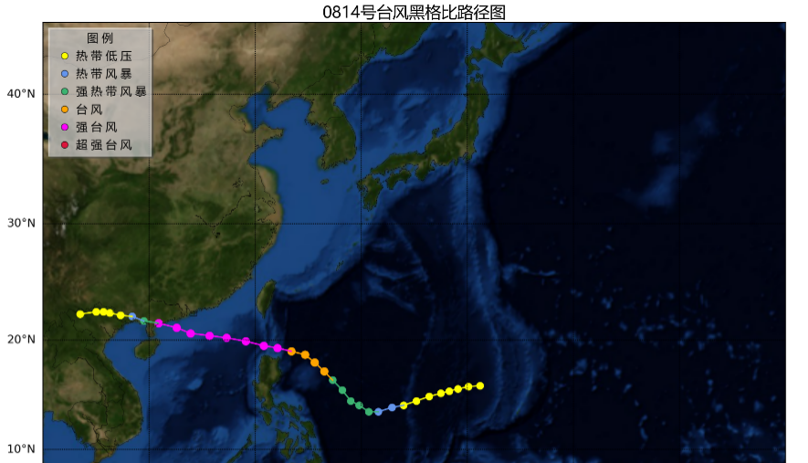 颱風黑格比路徑圖