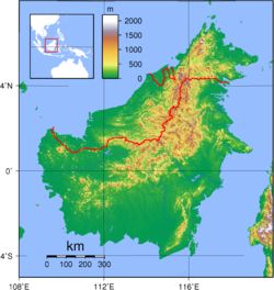 加里曼丹島地形圖