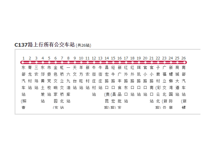 昆明公交C137路 昆明公交C137路